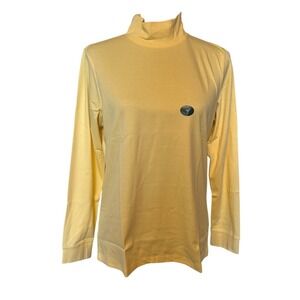 NWT L.L. Bean Lemon Yellow Mock Turtleneck Long Sleeve Shirt Size Medium